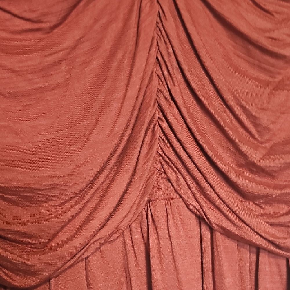 Elegant Ruched Burgundy Blouse - Picture 3 of 4